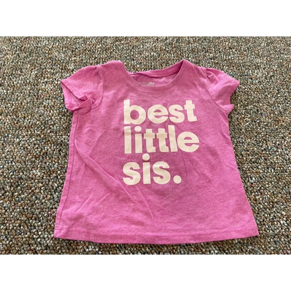 The Children's Place Best Little Sis Pink Top 18-24M